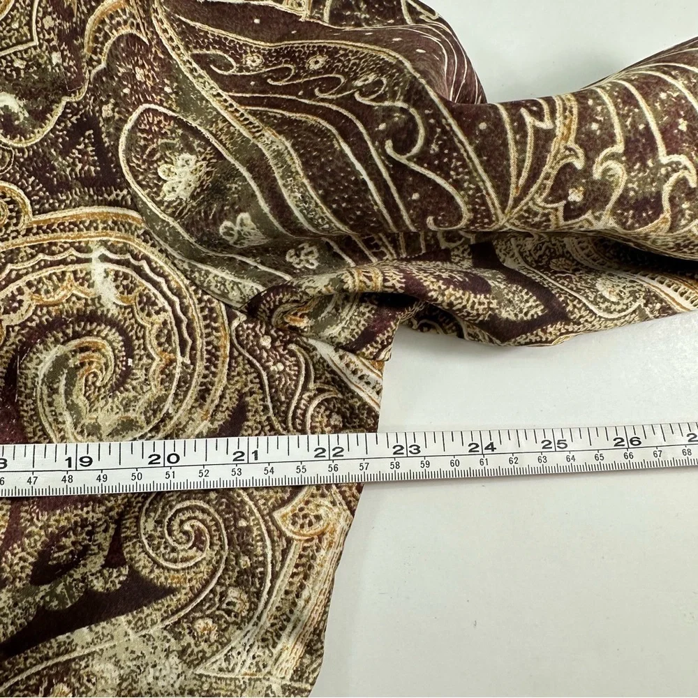 Chico’s 2 Satin Paisley Blazer Jacket Womens Large Brown Tan Lined - Picture 5 of 7